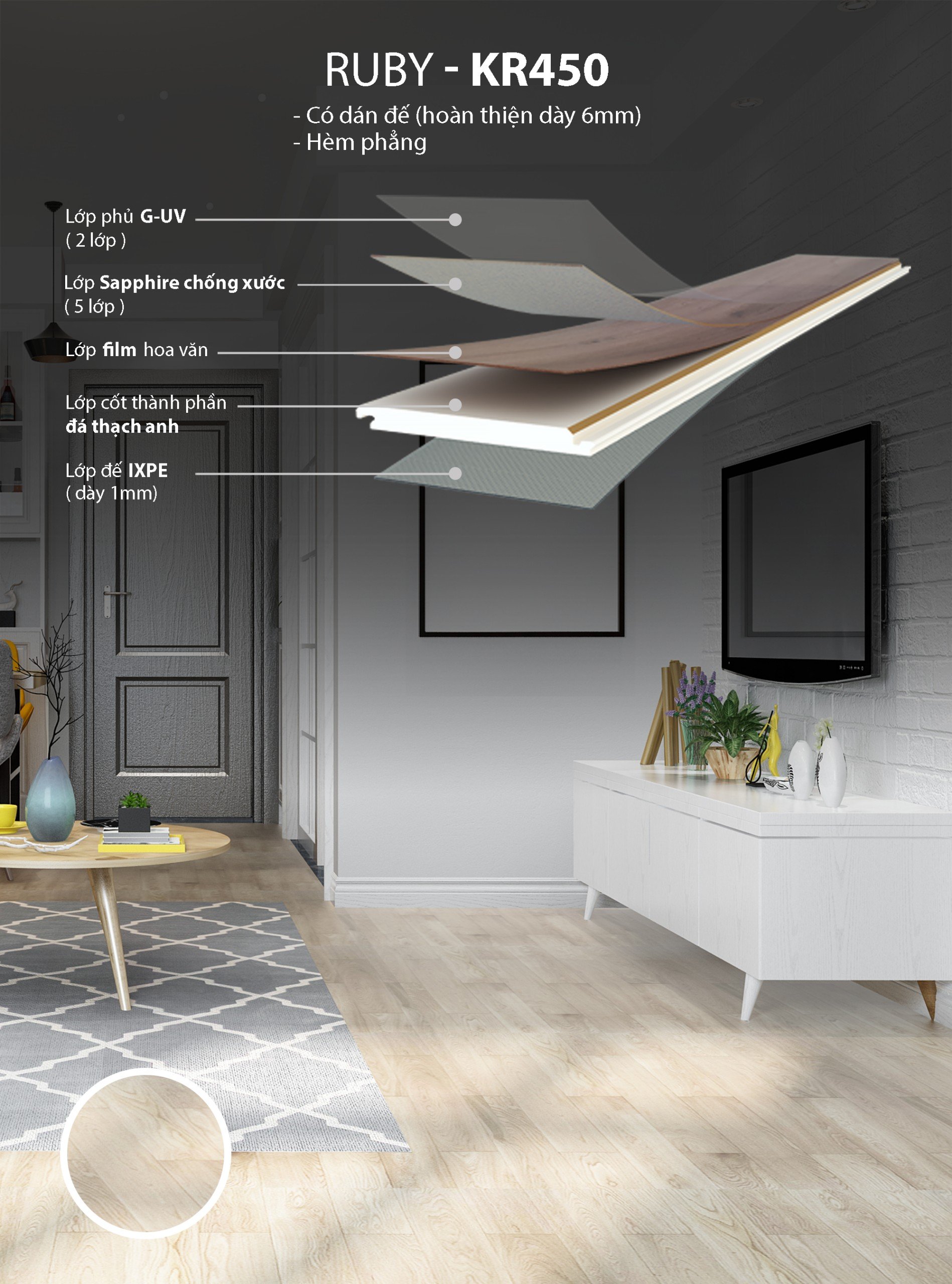 Sàn Thạch Anh Kobler Ruby KR450