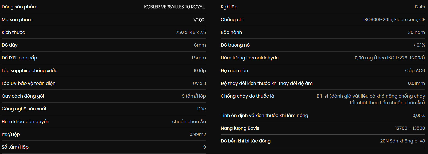 THONG SO KY THUAT V10R